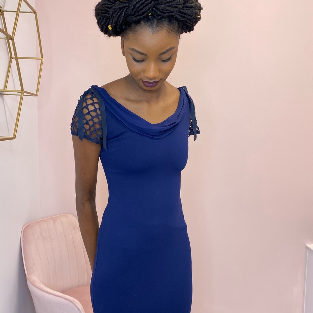 Royal Blue Midi Elie Tahari Dress.